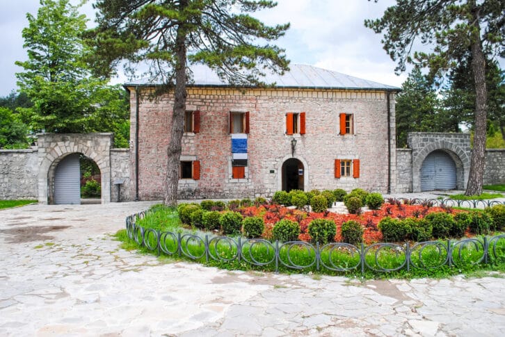 Cosy courtyard near house Cetinje. Montenegro.