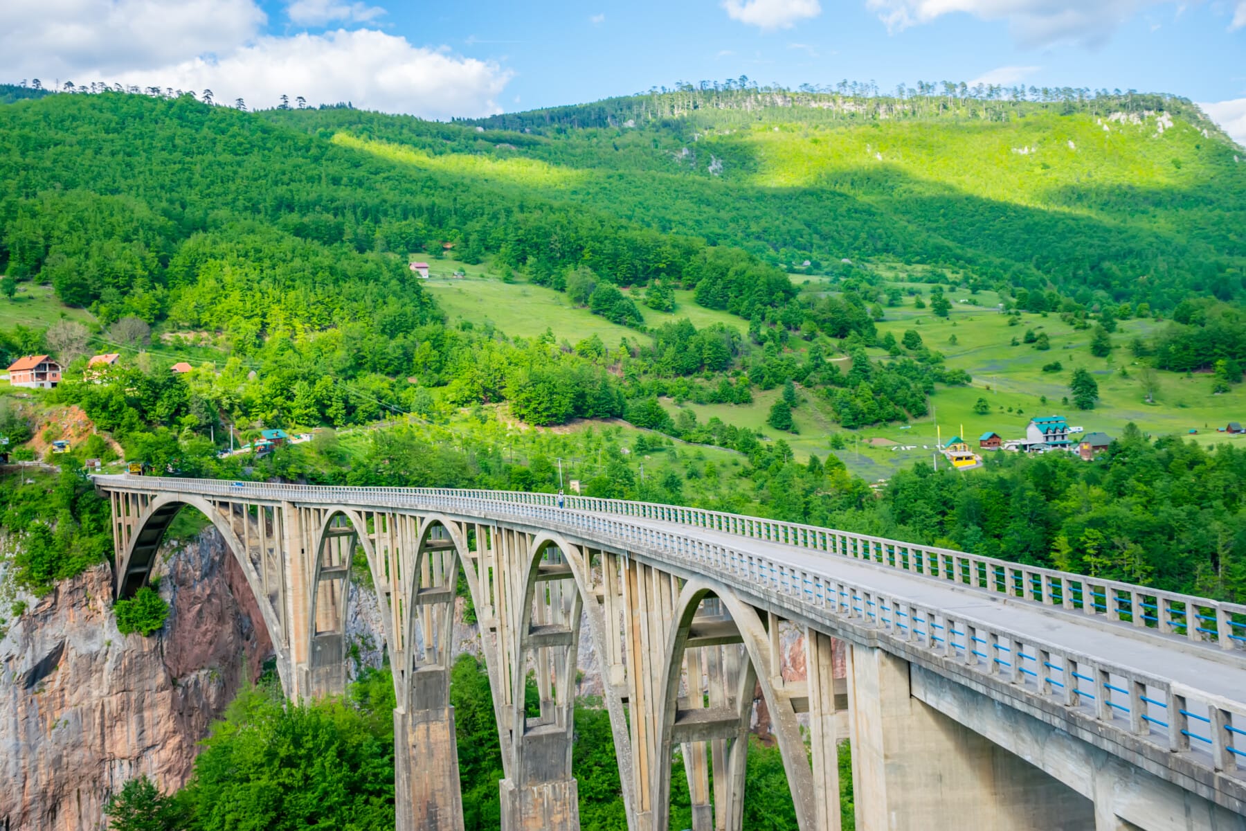 The Djurdjevic Bridge crosses the canyon of the Tara River in the north of Montenegro.