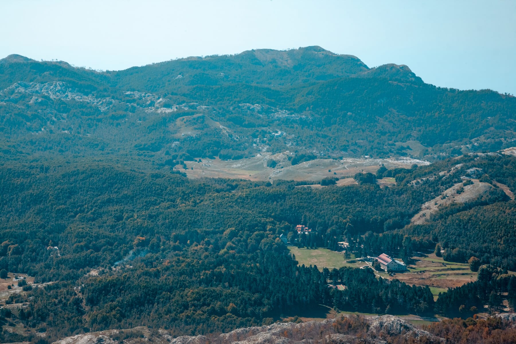 Mountain landscape with an observation deck in Lovcen National Park, Montenegro
