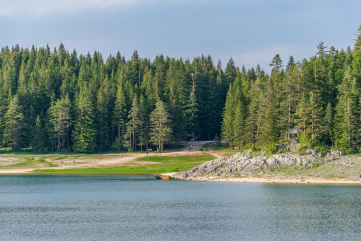 The magnificent Black Lake is located in the National Park Durmitor in the north of Montenegro.