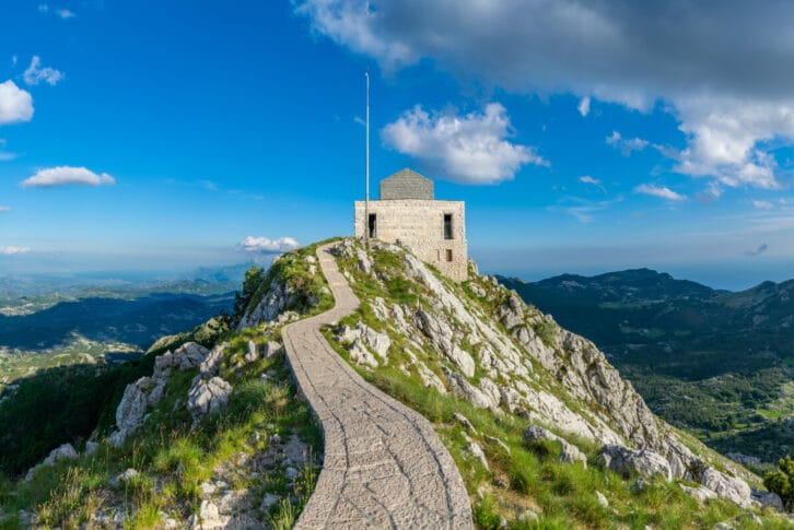 Negosh Mausoleum on the top of the high and picturesque mountain Lovcen.