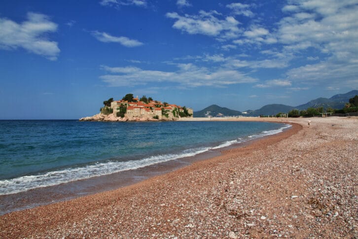 Sveti Stefan island in Adriatic Sea, Montenegro