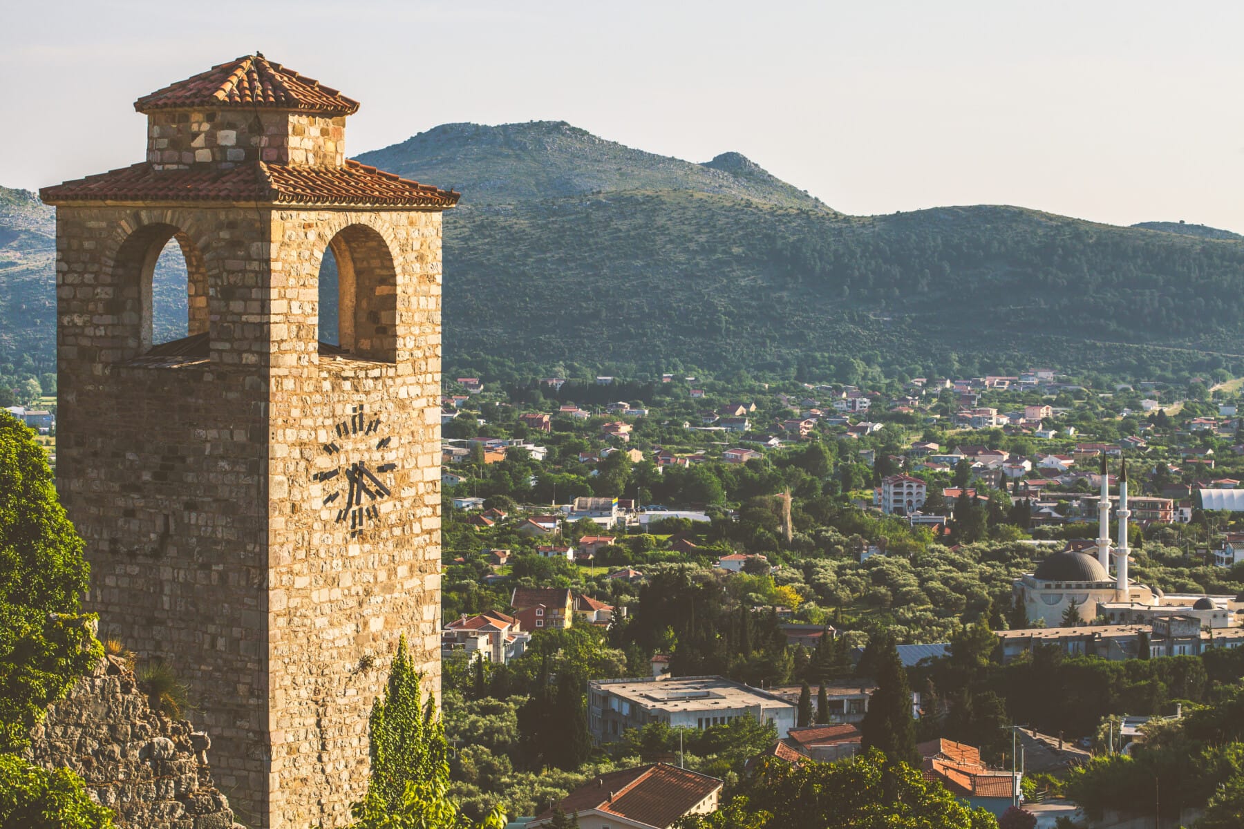 Tower clock of old town Bar in montenegro.