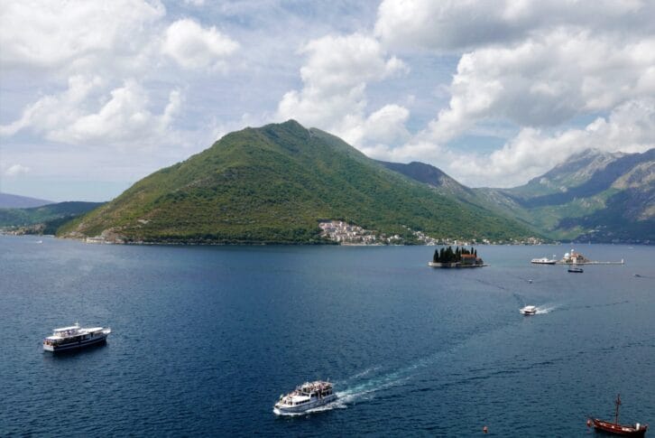 Verige streight and two picturesque island in Boka Bay Montenegro
