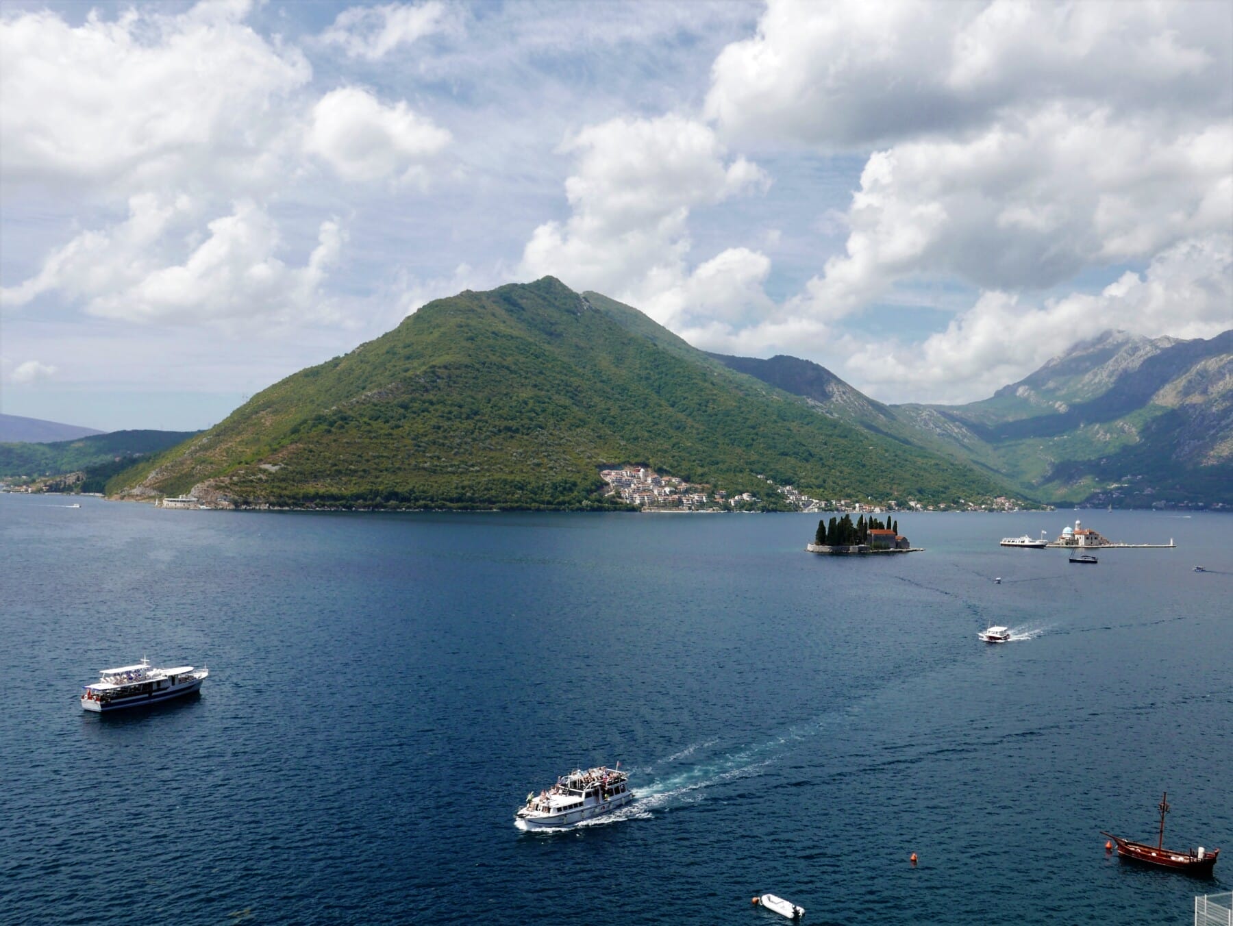 Verige streight and two picturesque island in Boka Bay Montenegro