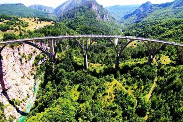 Magnificant Djurdjevica Tara Bridge in Montenegro
