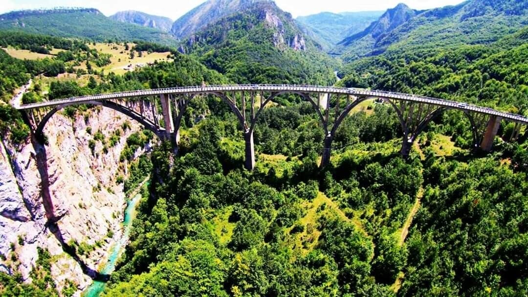 Magnificant Djurdjevica Tara Bridge in Montenegro
