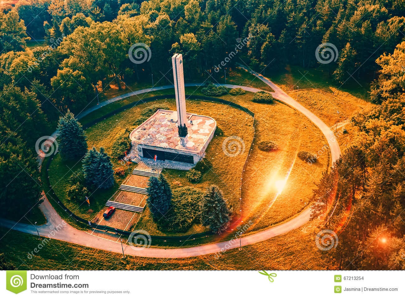 Moument to fallen fighters, view from helicopter, Stražica - Pljevlja