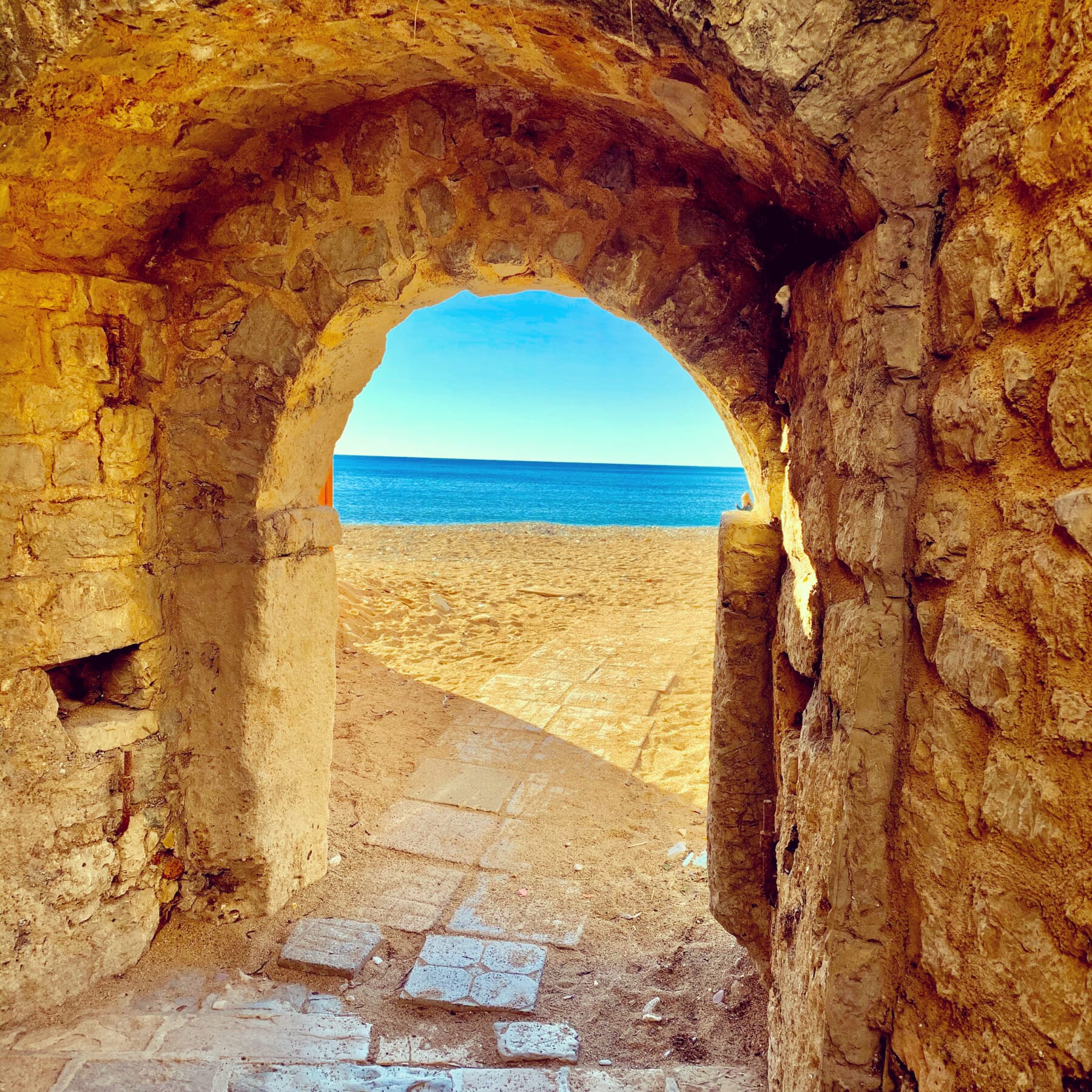 Fantastic way from the old tiwn Budva to the sandy beach in Budva Montenegro