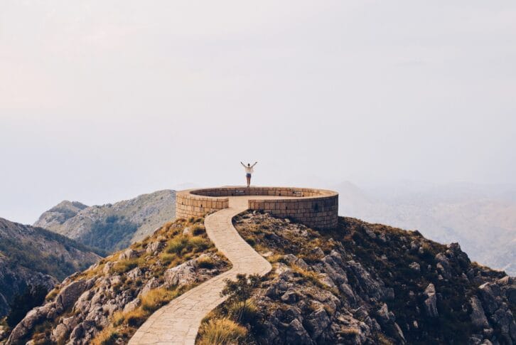 Women standing on the Jezerski vrh Lovcen mountain