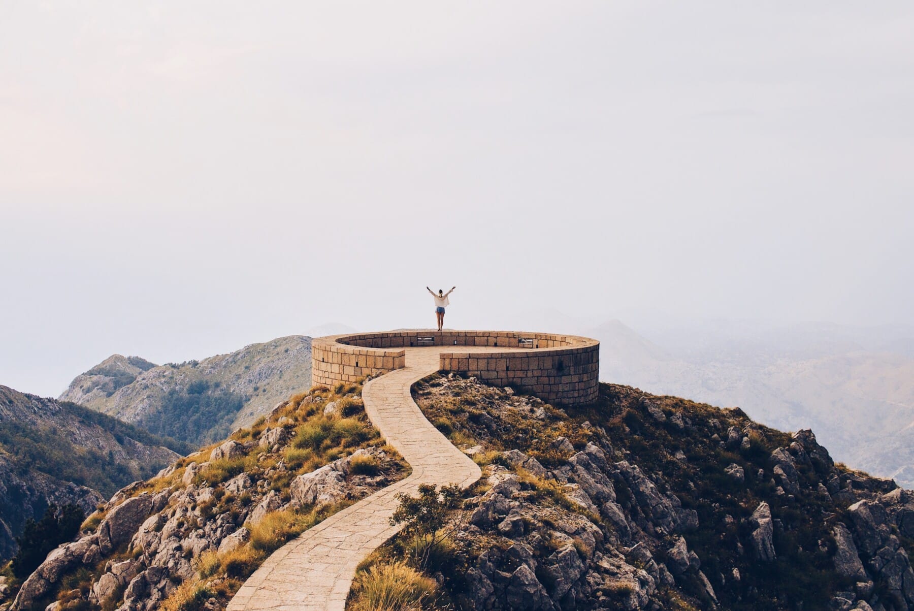 Women standing on the Jezerski vrh Lovcen mountain
