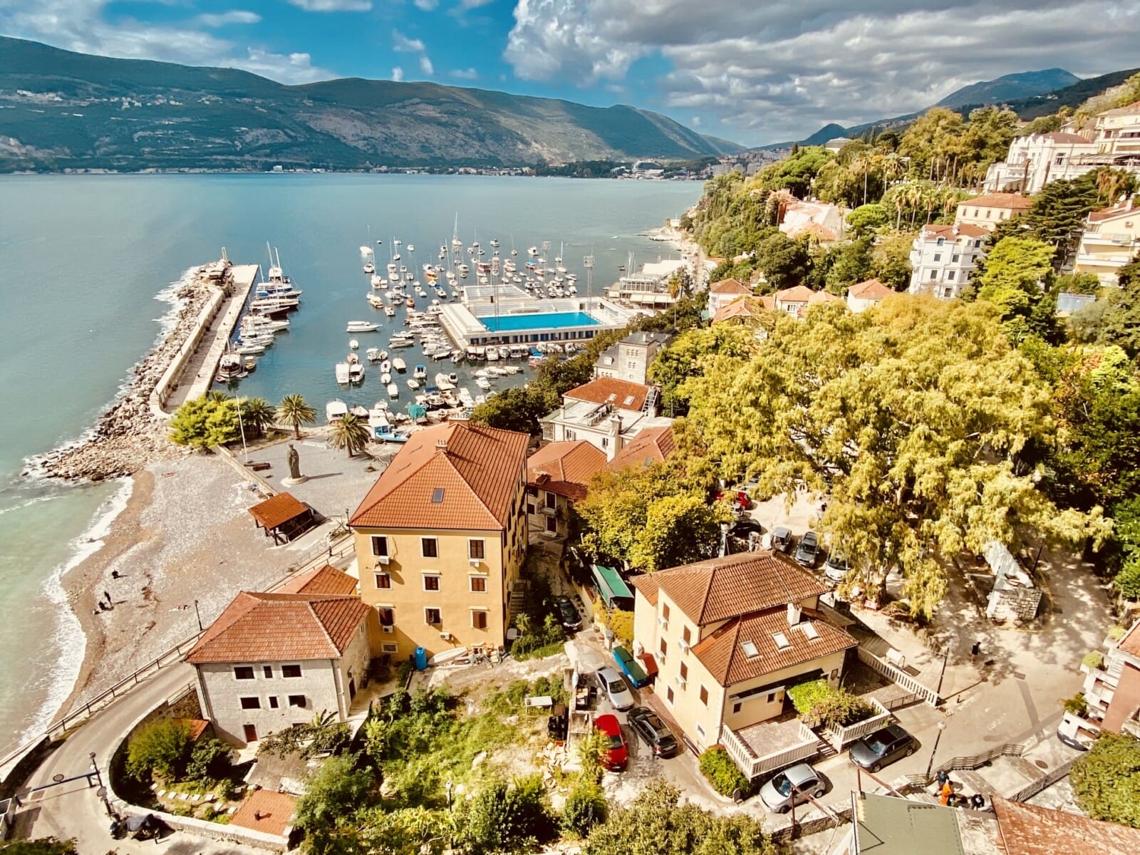 Costal town Herceg Novi in Montenegro