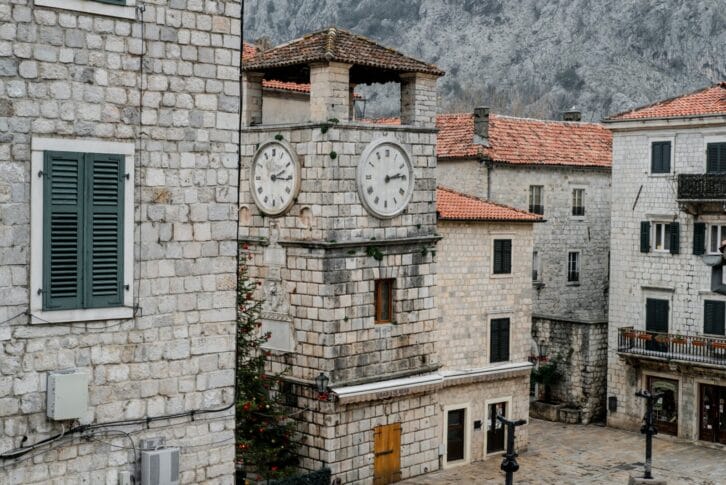 Brick house in the Old town of Kotor, Montenegro