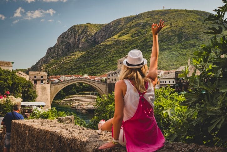 Girl travels to Mostar