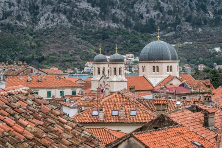 Red tiled rooftops in Kotor