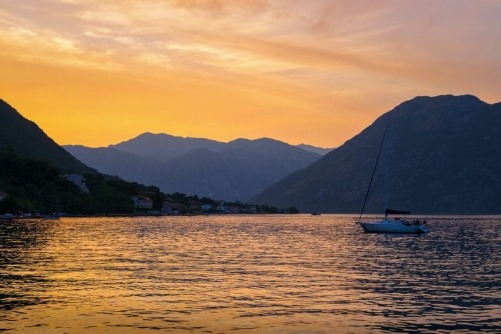 Sunset in Kotor Bay, Montenegro